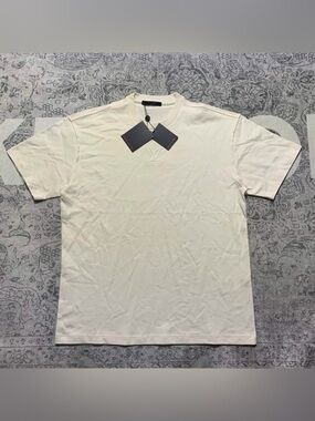 Louis Vuitton White Embossed Logo Crewneck T-Shirt
